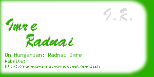 imre radnai business card